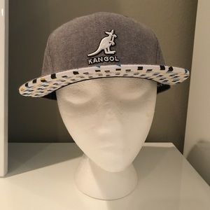 Grey Kangol Cotton StrapBack with Patterned Bill
